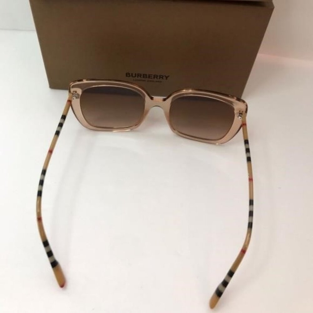 New - 💯 Original Burberry Caroll Gradient Brown Square Ladies Sunglasses BE432 - Picture 11 of 14